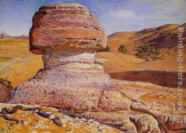 The Sphinx, Gizeh, Looking towards the Pyramids of Sakhara painting - William Holman Hunt The Sphinx, Gizeh, Looking towards the Pyramids of Sakhara art painting